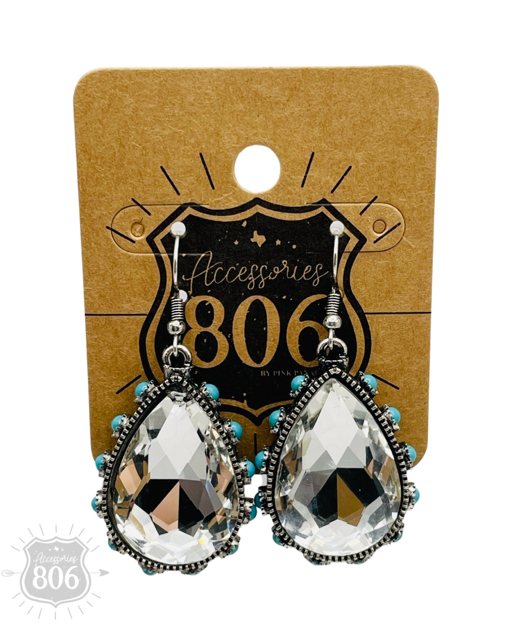 Rhinestone teardrop earring 806-E417