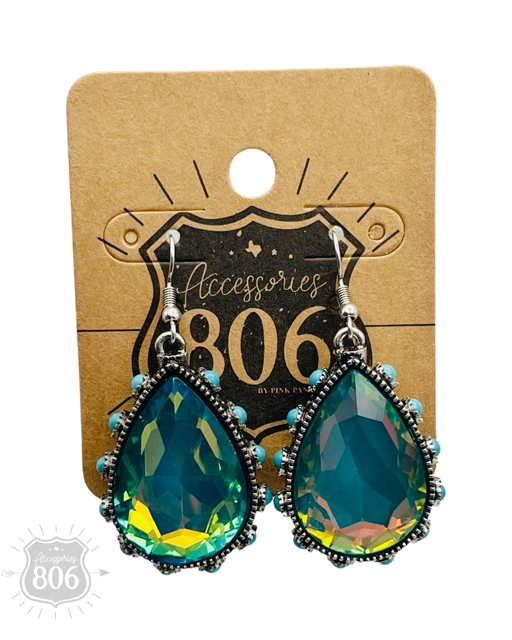 Rhinestone teardrop earring 806-E417