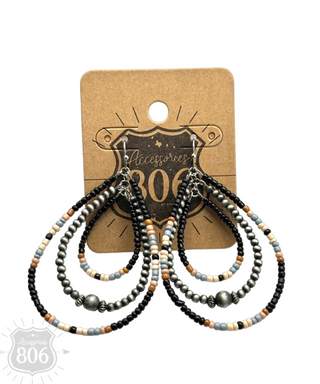 Beaded teardrop earring 806-E426