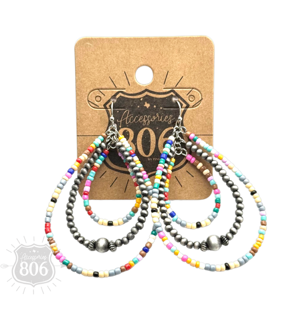 Beaded teardrop earring 806-E426