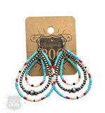 Beaded teardrop earring 806-E426