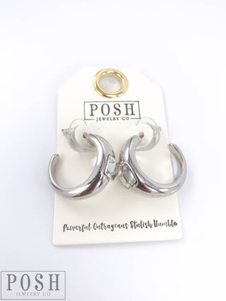 Hoop earring with rhinestone 9PE239