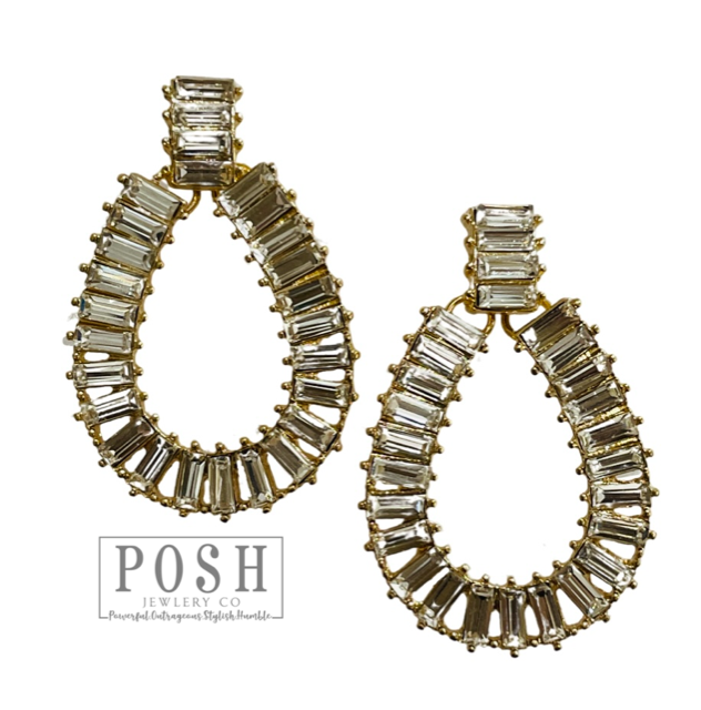 Rhinestone teardrop earring 9PE410