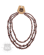 Navajo pearl look 3-strand necklace 806-N092