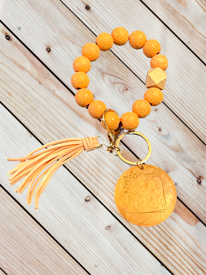 Mama Silicone Bead Keychain
