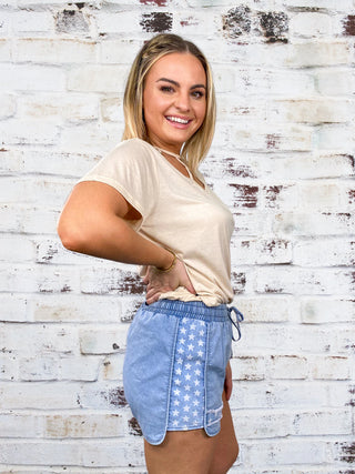 Star Jean Pull on Shorts