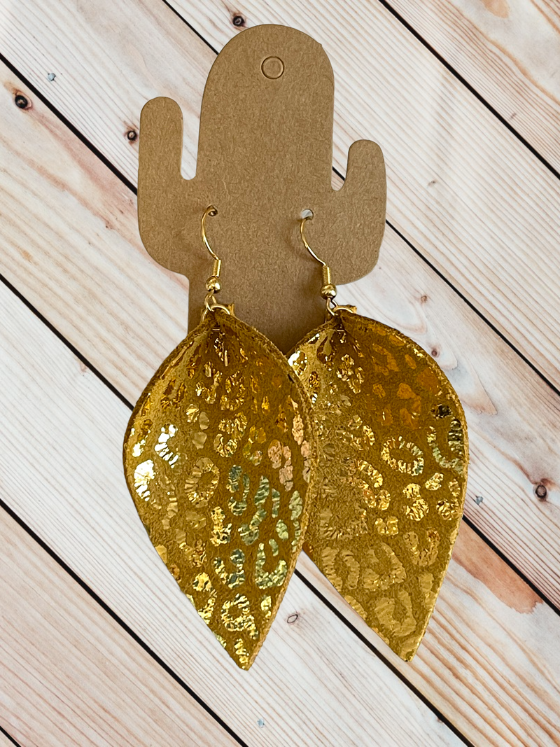 Golden Hour Leopard Foil Earring