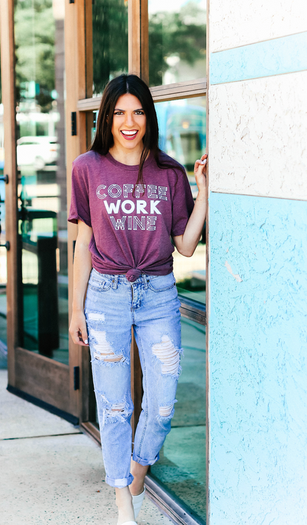 Coffe, Work, Wine Tee