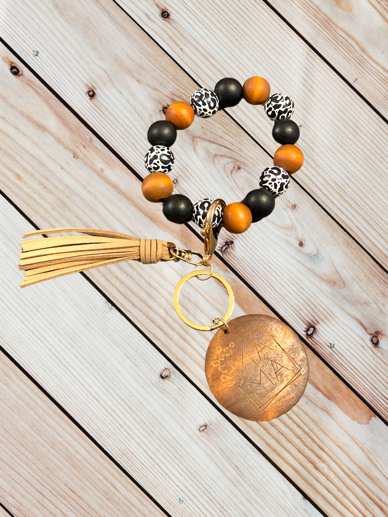 Mama Silicone Bead Keychain