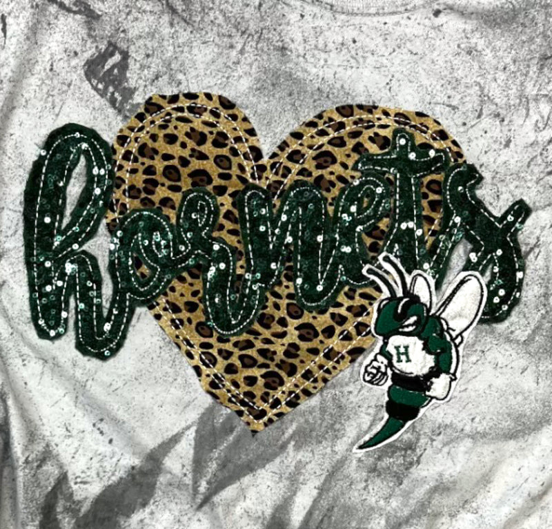 Hornets Green Marble Leopard Top