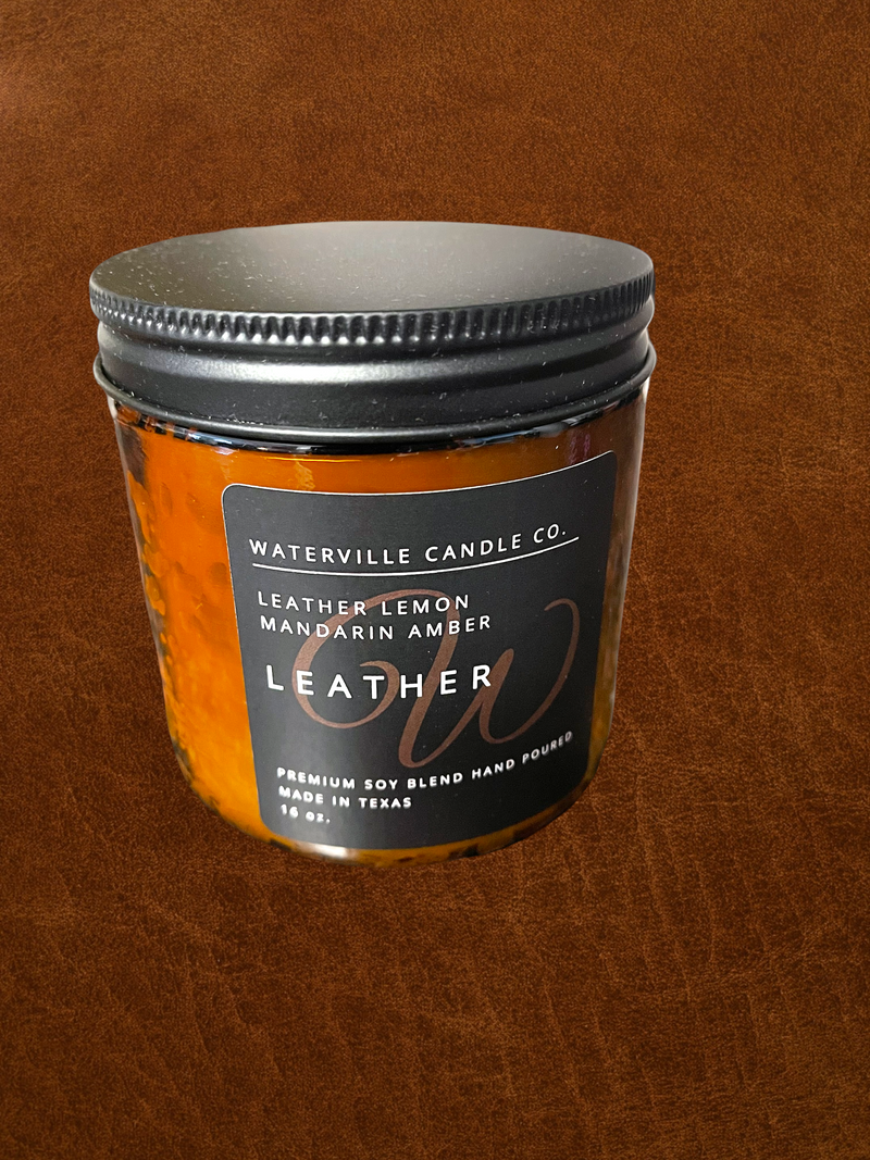 Leather 16 Oz Candle
