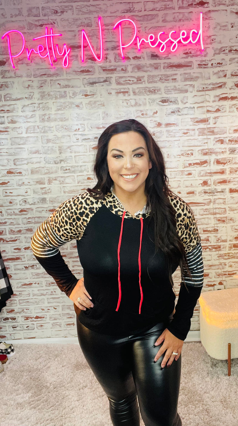 Striped Leopard Light Hoodie