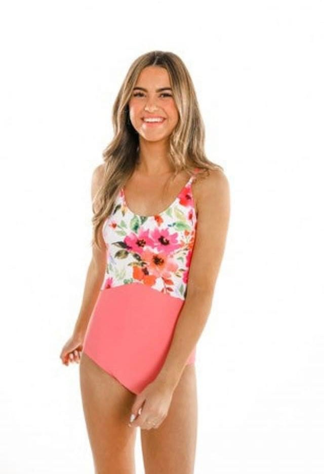 Kate Floral Button Back One Piece