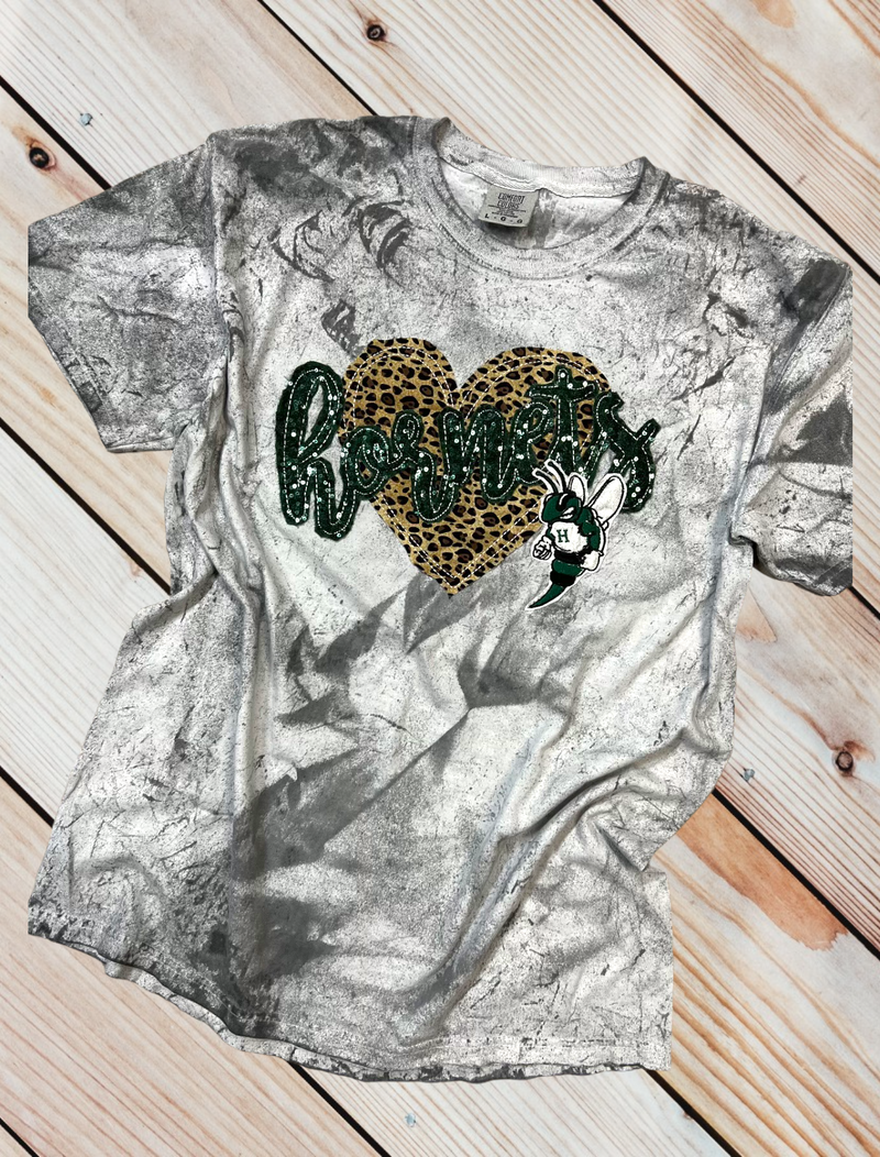 Hornets Green Marble Leopard Top