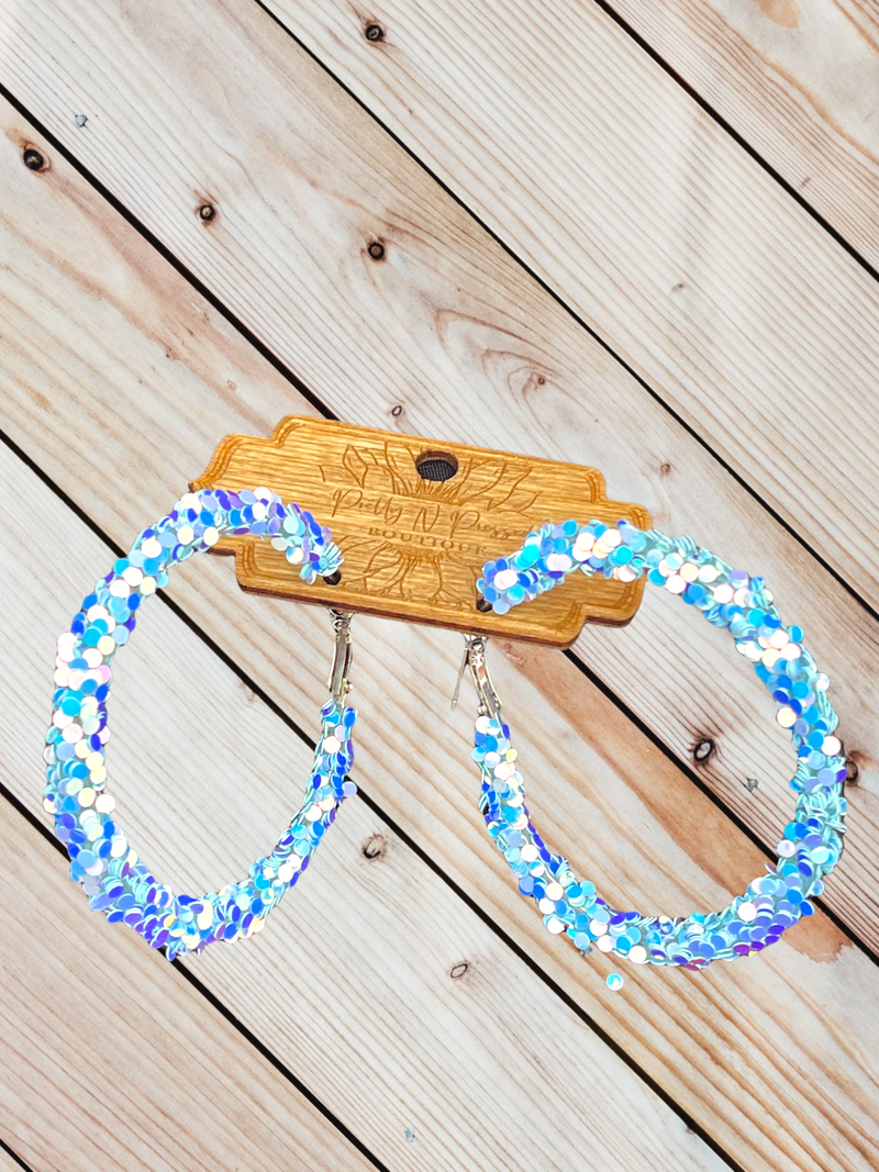 Frosty Chunky Glitter Hoops