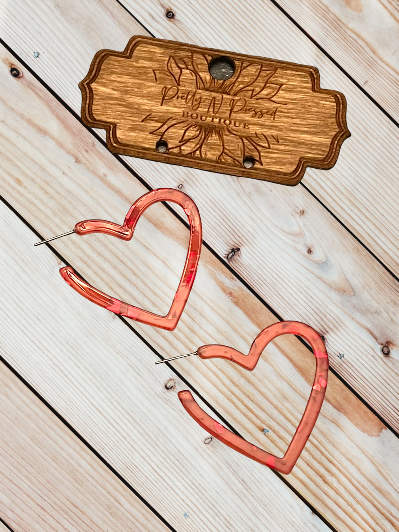 Sweetheart Acrylic Hoops Heart