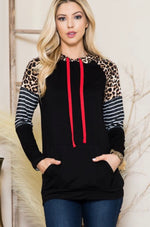 Striped Leopard Light Hoodie